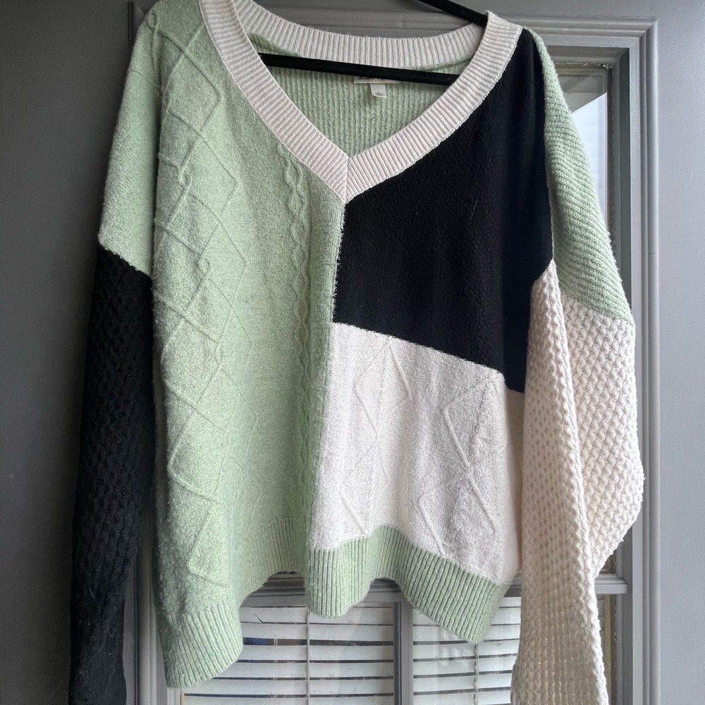 Soft multi-pattern sweater